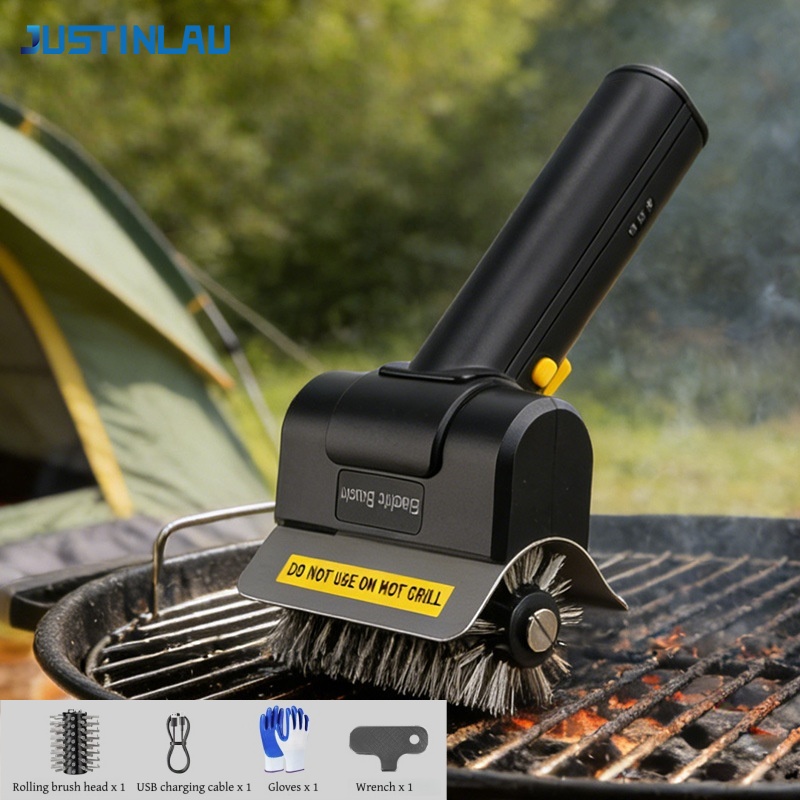 Camping Cooking Bbq - JUSTINLAU Cepillo eléctrico para parrilla, cepillo