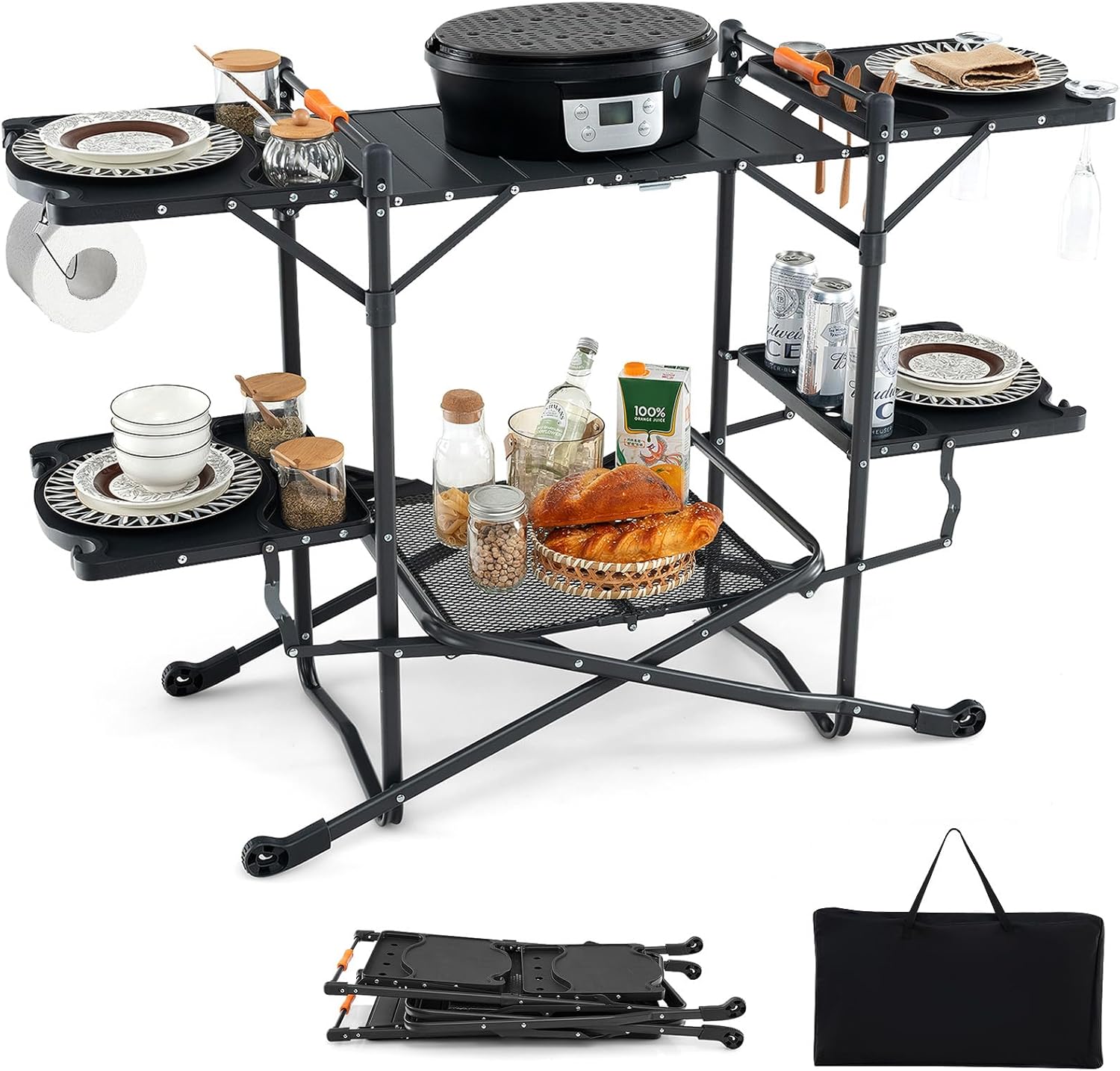 Camping Cooking Table With Storage - Mesa de Cocina Portátil para Campamento