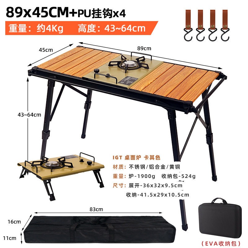 Camping Cooking Table With Storage - Mesa plegable para exteriores, portátil, para