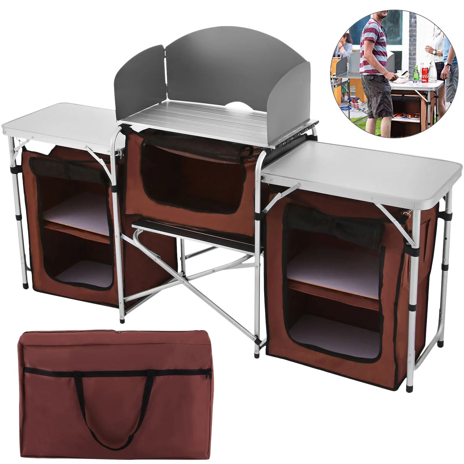 Camping Cooking Table With Storage - Mesa de Cocina Plegable para Acampar