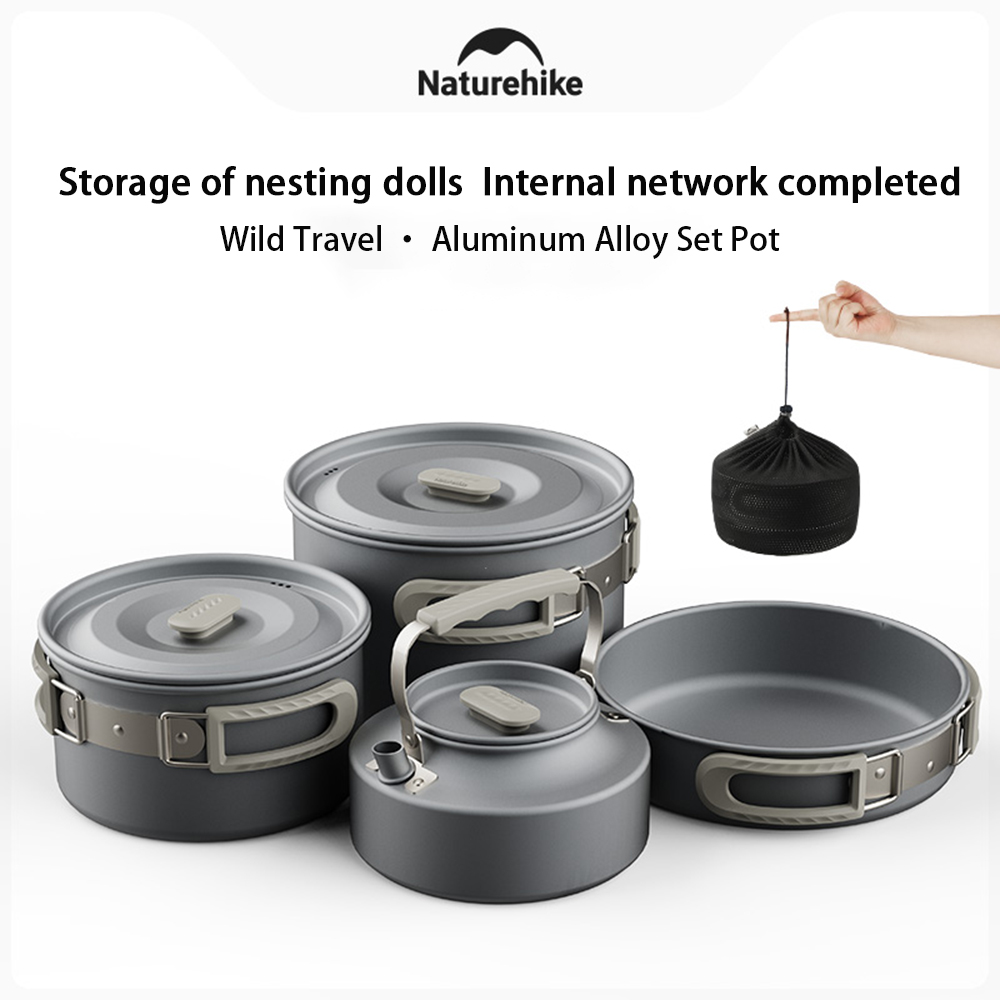 Camping Cooking Pot Stainless Steel - Naturehike-Juego de ollas al aire libre,