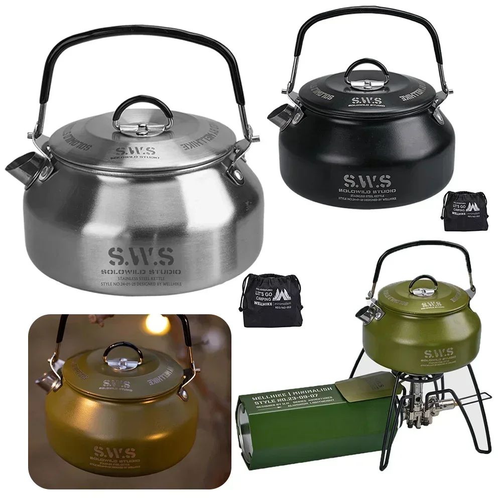 Hervidor de acero inoxidable d - Camping Cooking Pot Stainless Steel reseña y precio