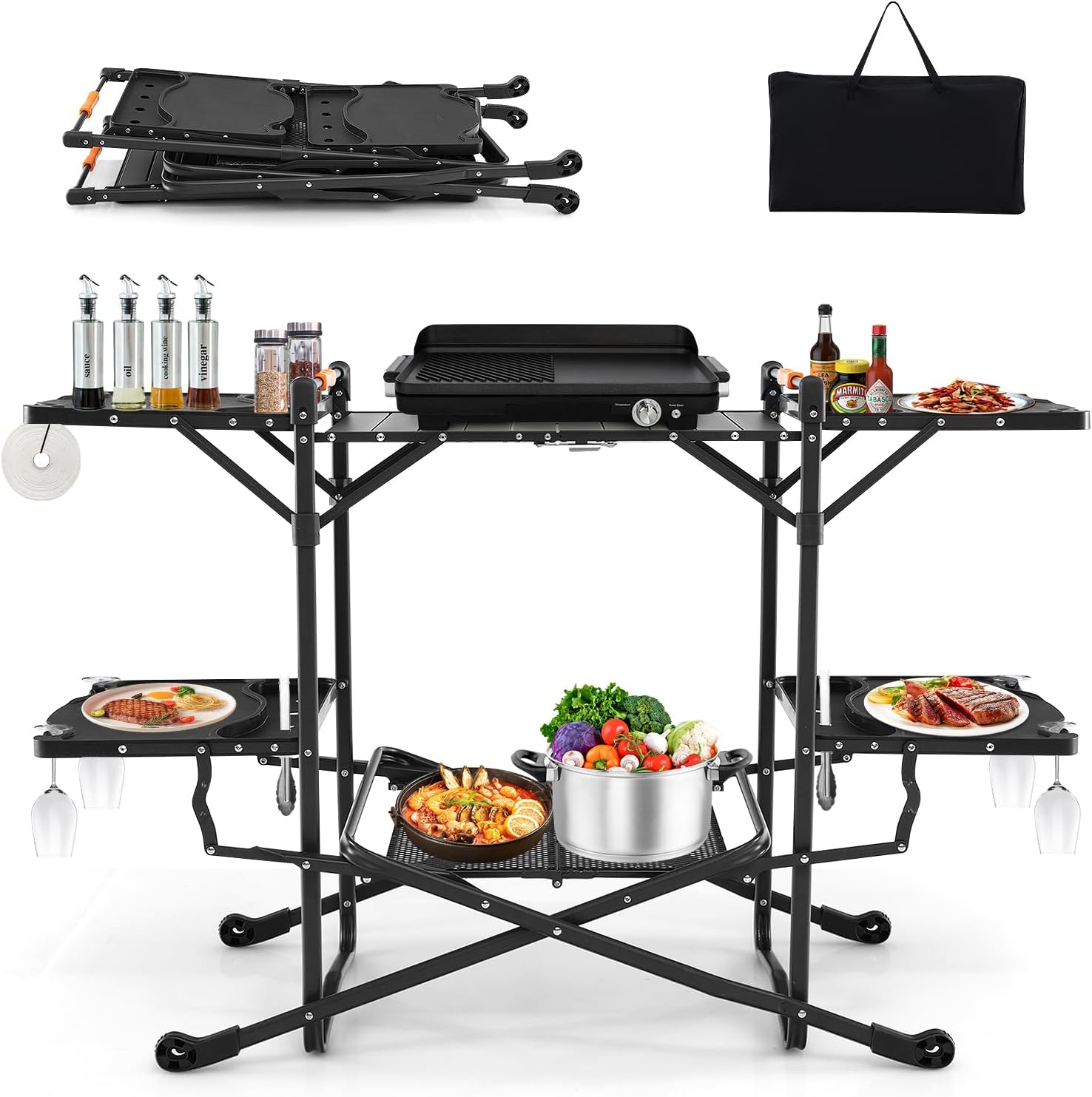 Mesa de Cocina Plegable Portát - Camping Cooking Table With Storage reseña y precio