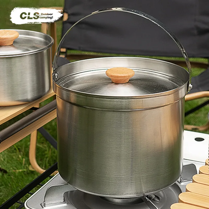 NOBANA&CLS Juego de Ollas de A - Camping Cooking Pot Stainless Steel reseña y precio