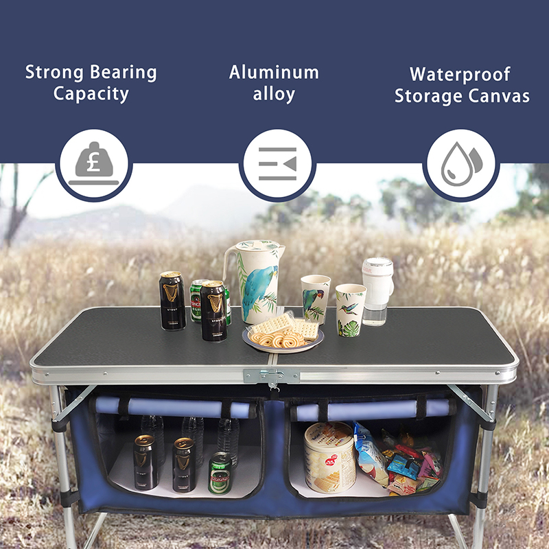 Mesa plegable ligera de alumin - Camping Cooking Table With Storage reseña y precio