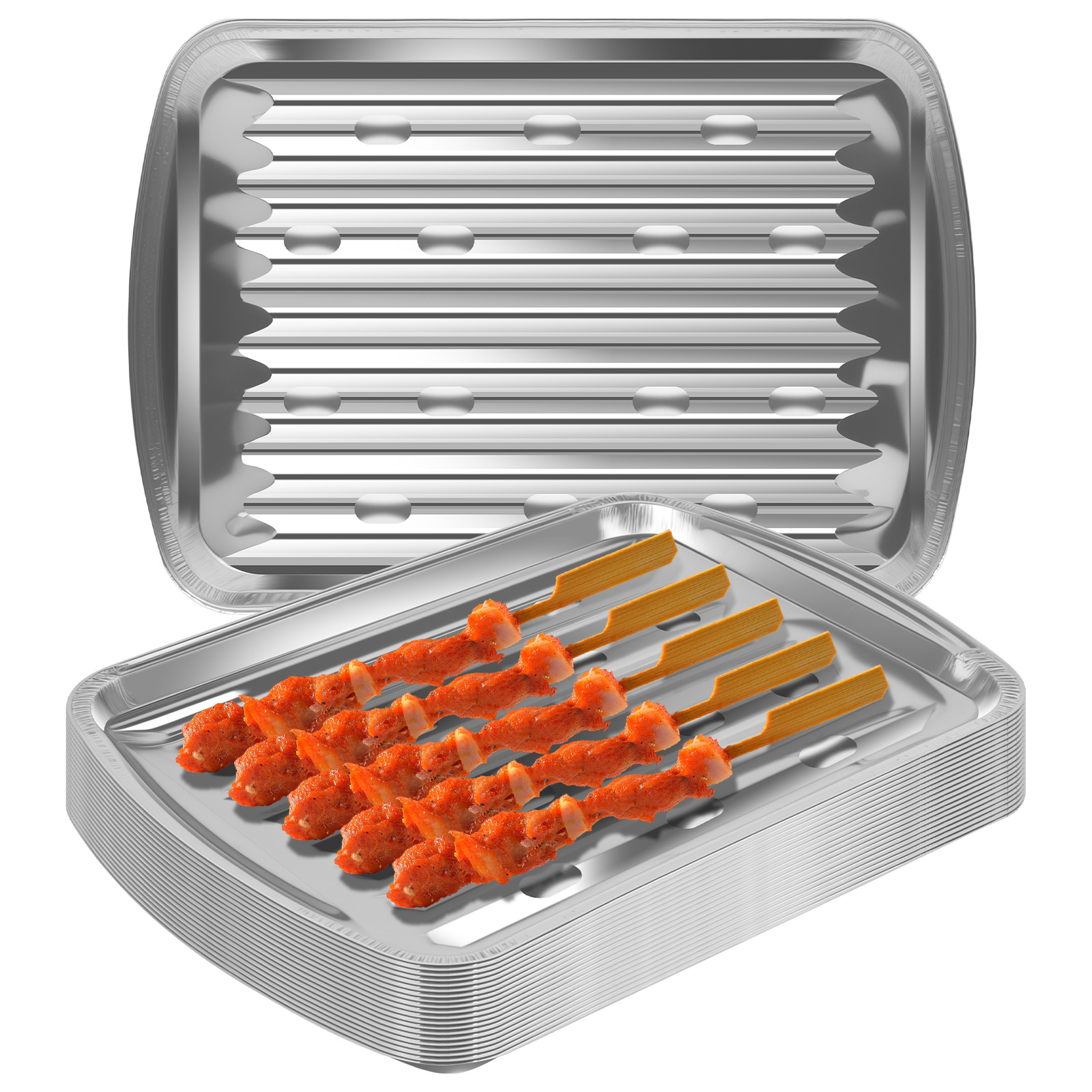 Bandejas de papel de aluminio, - Camping Cooking Bbq reseña y precio