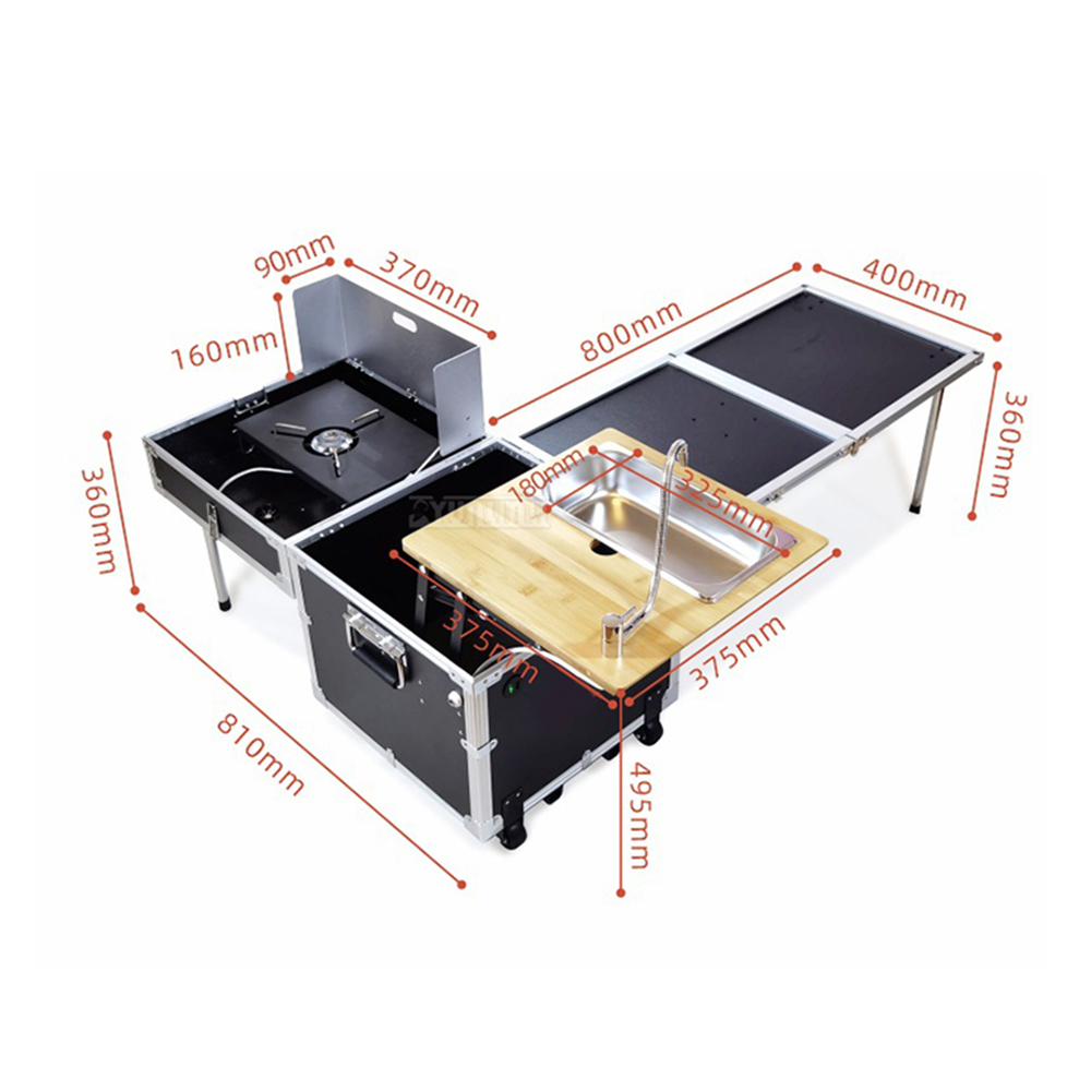 Cocina móvil para exteriores,  - Camping Cooking Table With Storage reseña y precio