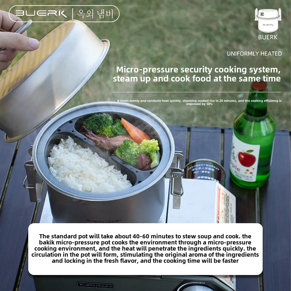 Olla multifuncional para cocin - Camping Cooking Pot Stainless Steel reseña y precio
