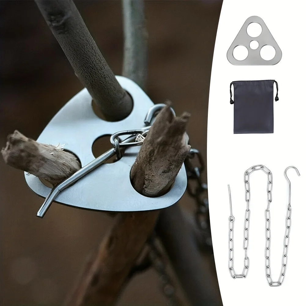 Trípode para barbacoa al aire  - Camping Cooking Pot Stainless Steel reseña y precio