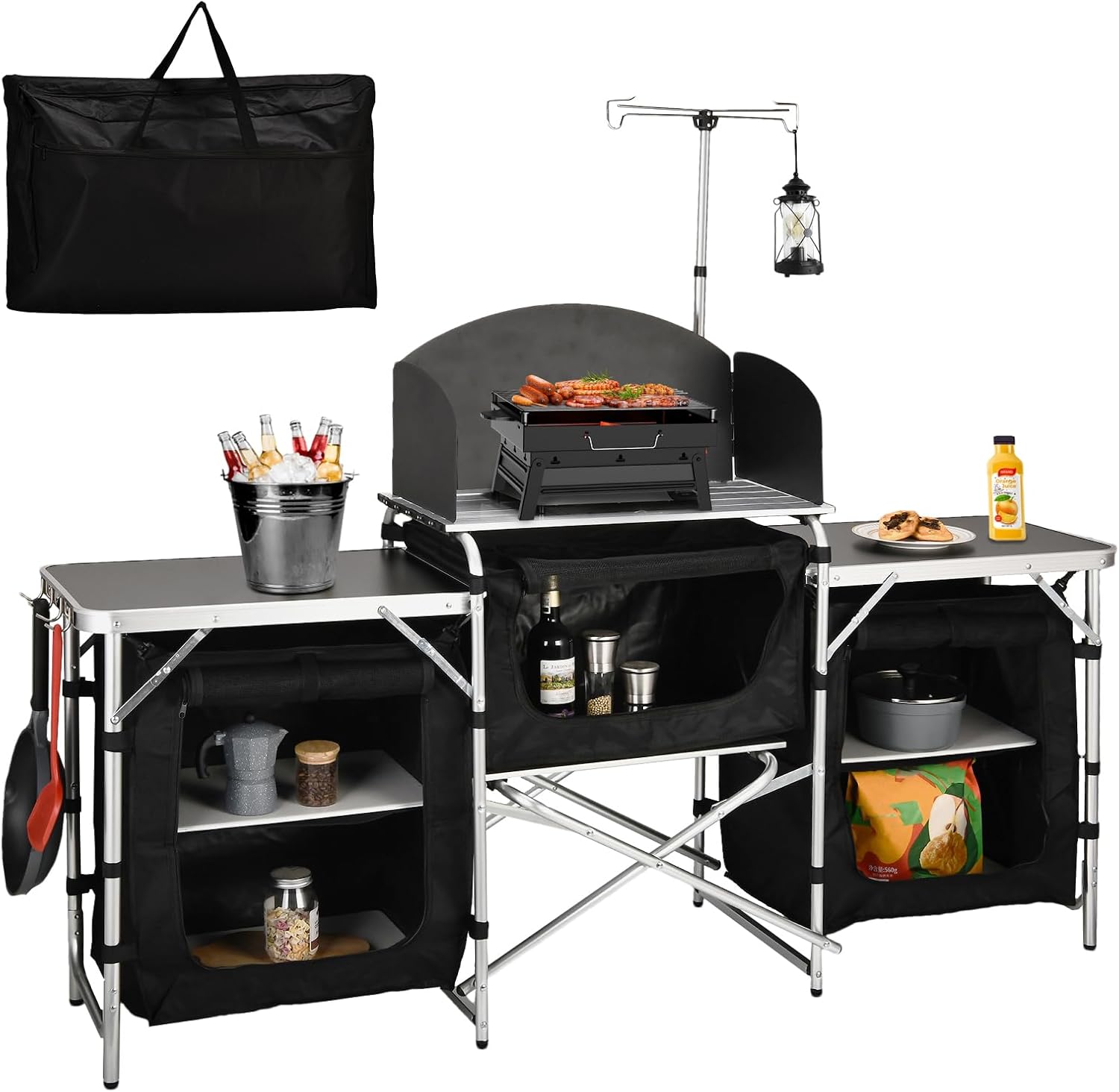 Mesa de Cocina Plegable de Alu - Camping Cooking Table With Storage reseña y precio