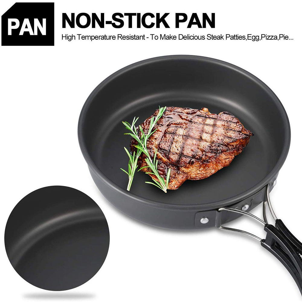 Juego de utensilios de cocina  - Camping Cooking Pot Stainless Steel reseña y precio
